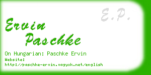 ervin paschke business card